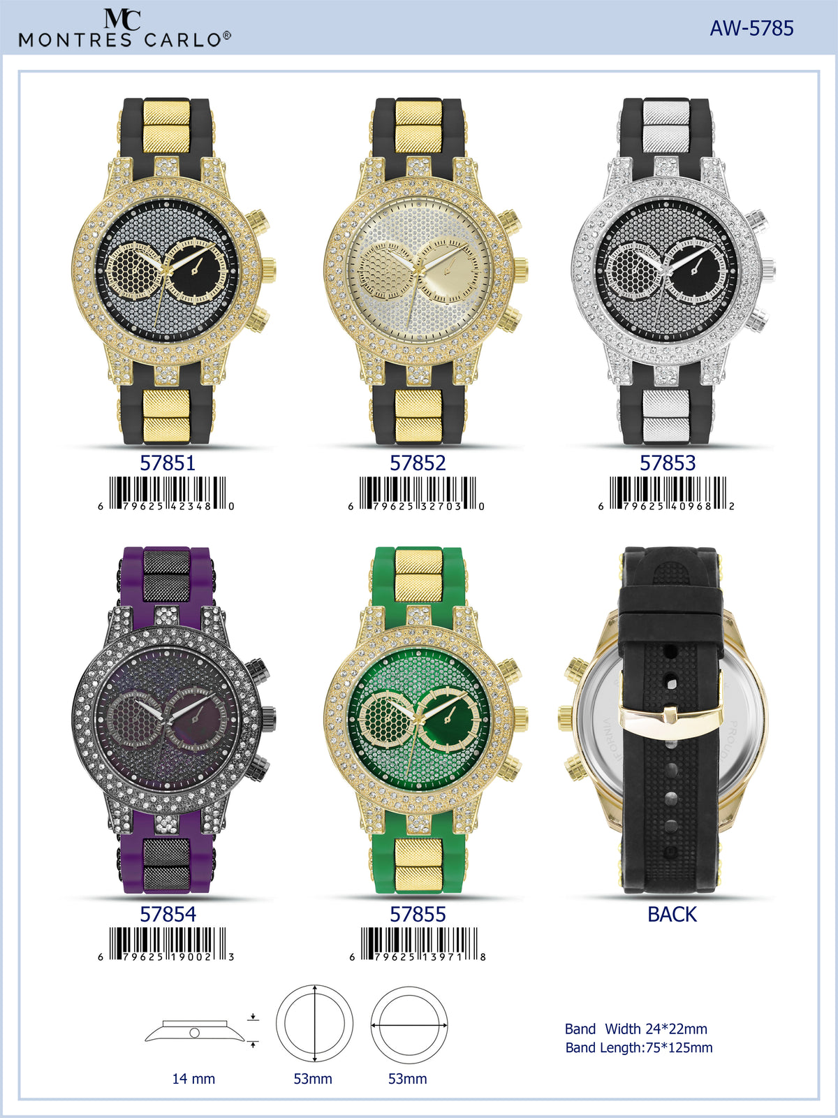 5785-Montres Carlo Silicon Band Watch