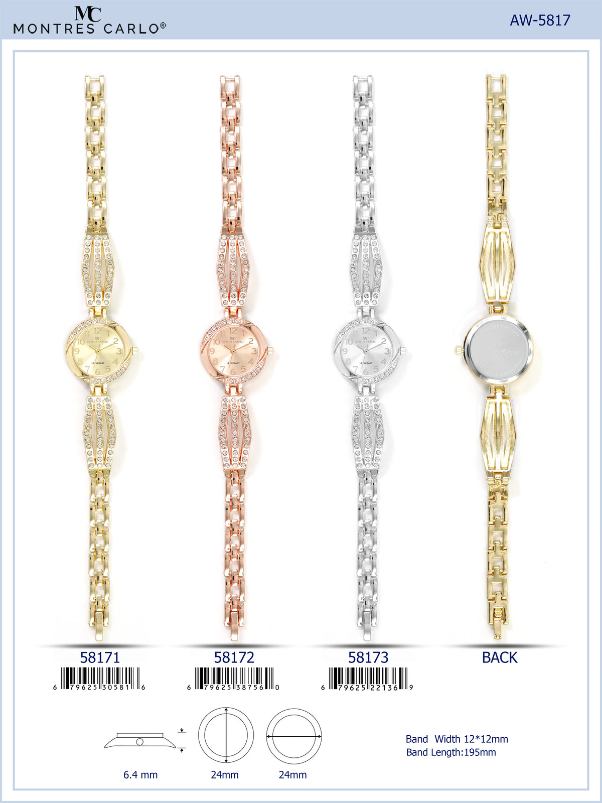 5817-Montres Carlo Bracelet Watch