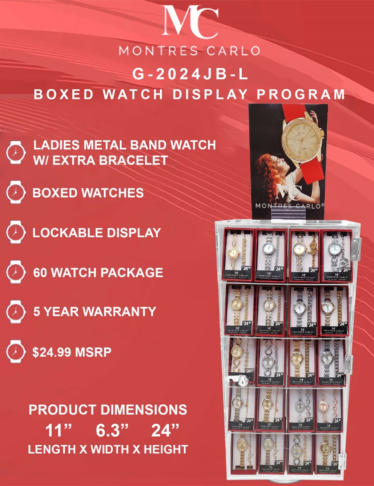 G-2024JB-L Boxed Watches with Free Display