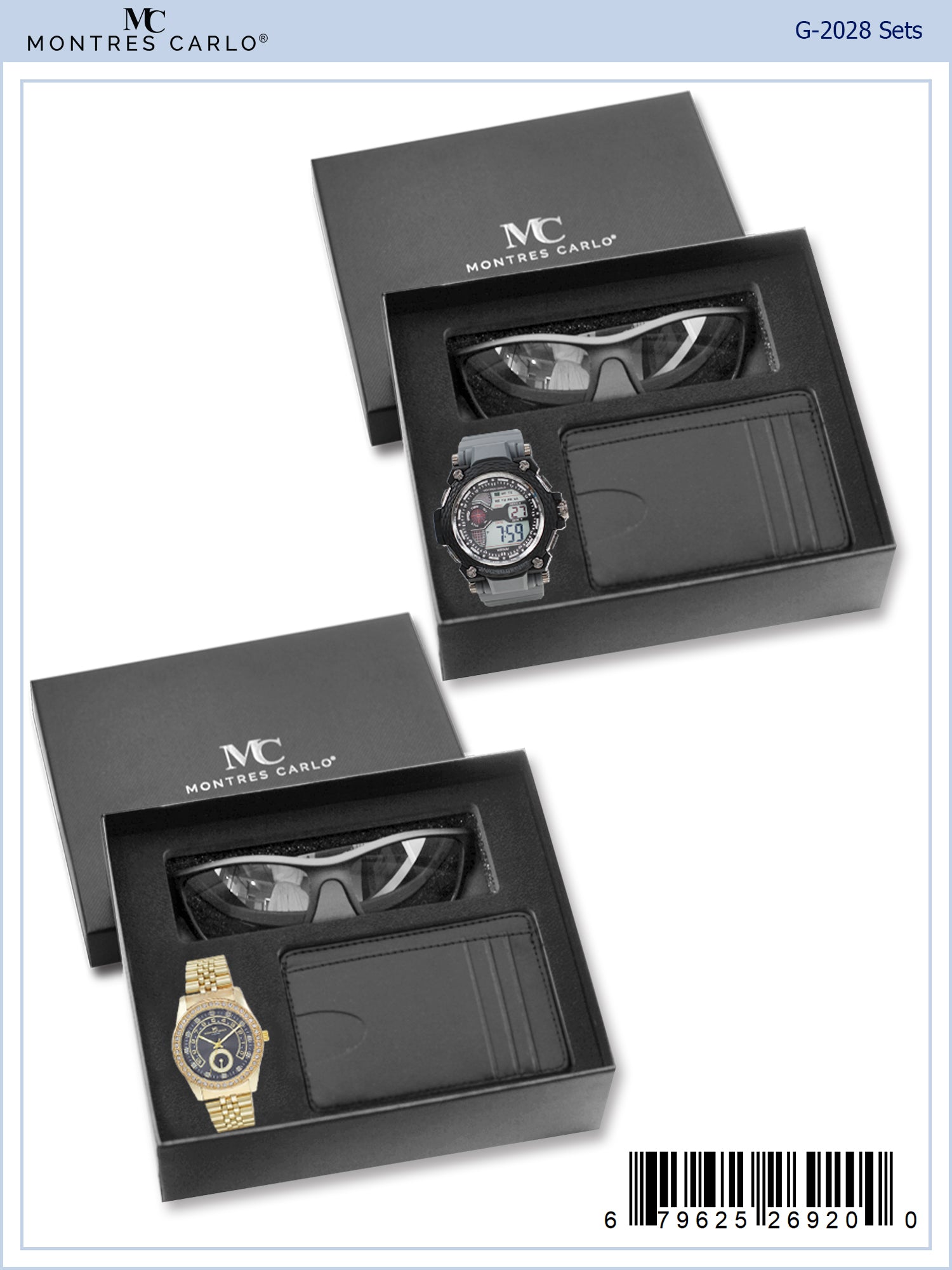 G-2028-Sunglass, Money Clip and Watch Sets, 24Pcs Master Carton