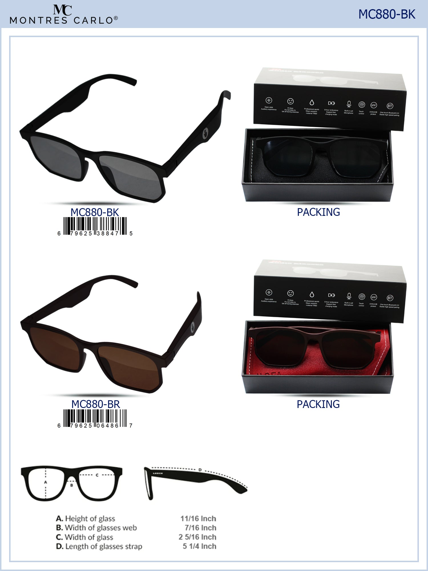 MC880 - Smart Sunglasses with Built in Audio