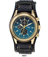 4865 - Vegan Leather Biker Band Watch