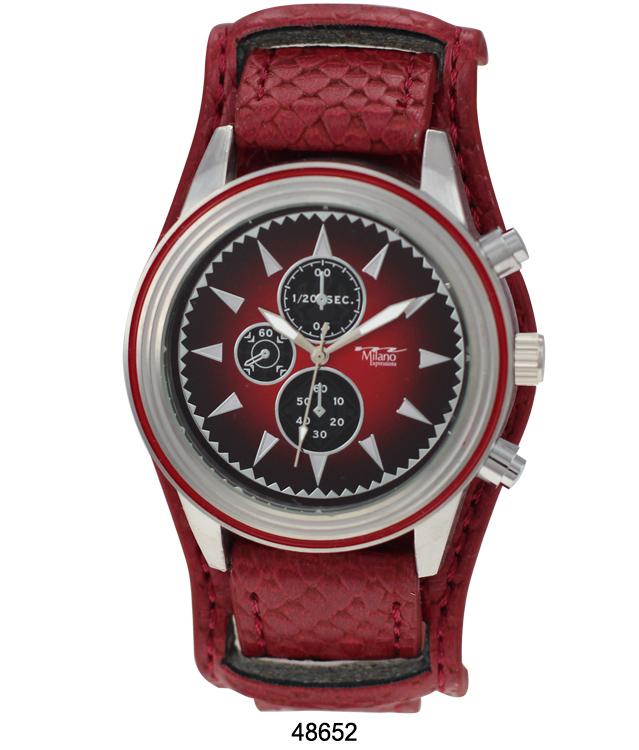 4865 - Vegan Leather Biker Band Watch