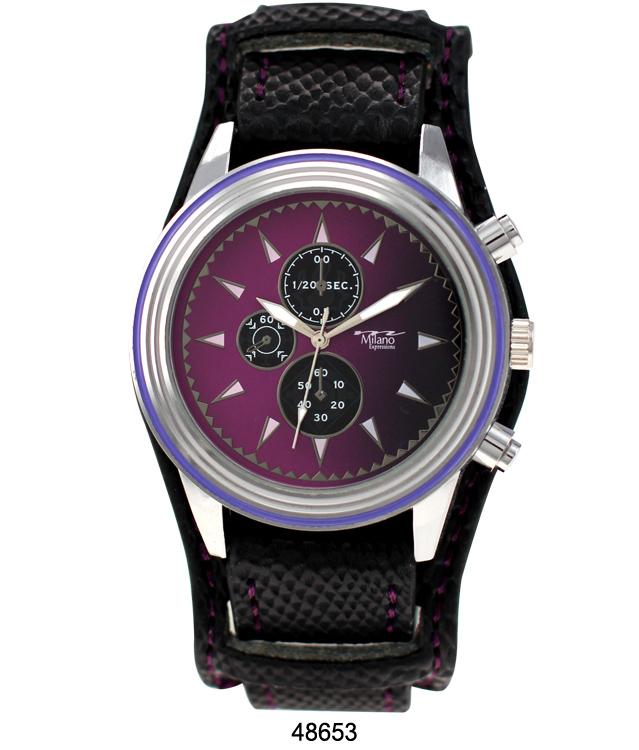 4865 - Vegan Leather Biker Band Watch