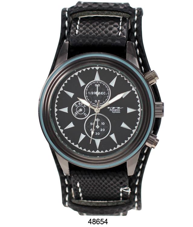 4865 - Reloj con correa de motorista de cuero vegano