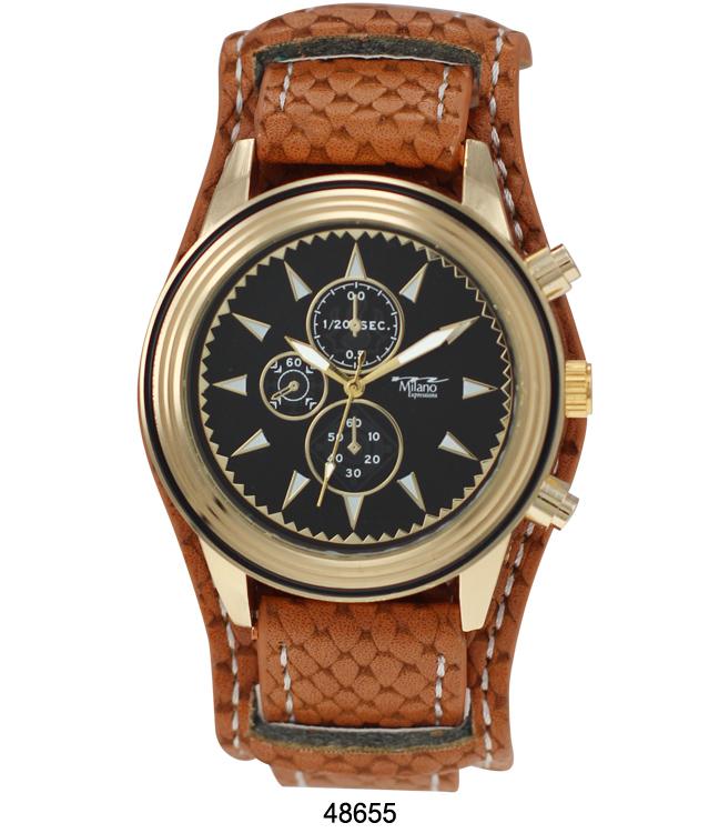 4865 - Vegan Leather Biker Band Watch