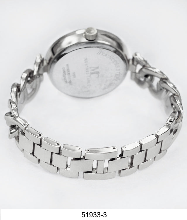 5193 - Reloj de pulsera de metal de hielo en caja con cadena