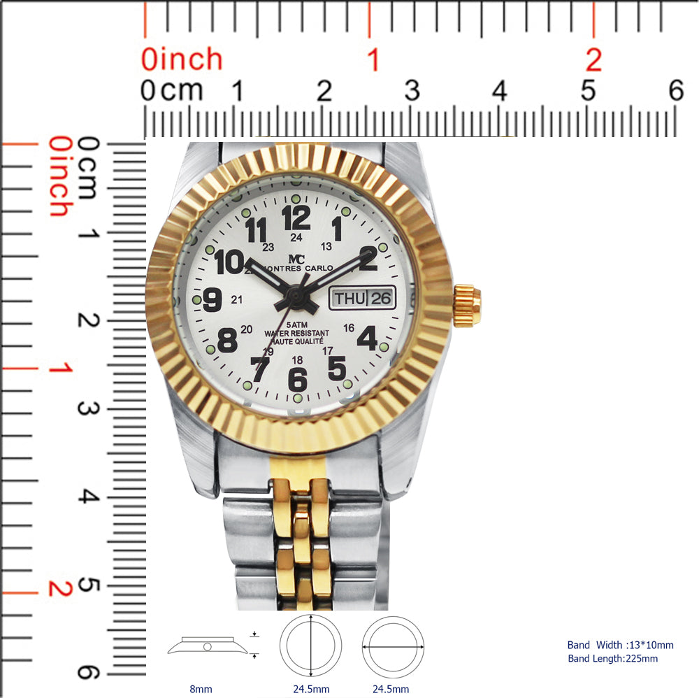 5201-5204 - Reloj de día y fecha con banda de metal