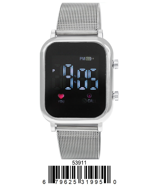 5391-Montres Carlo LED Mesh Band Watch