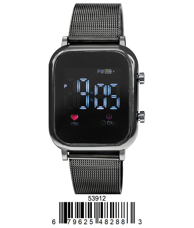 5391-Montres Carlo LED Mesh Band Watch