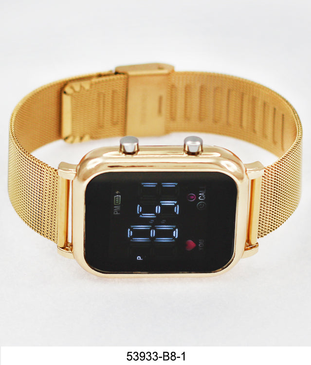 5391-B8-Boxed Montres Carlo LED Mesh Band Watch