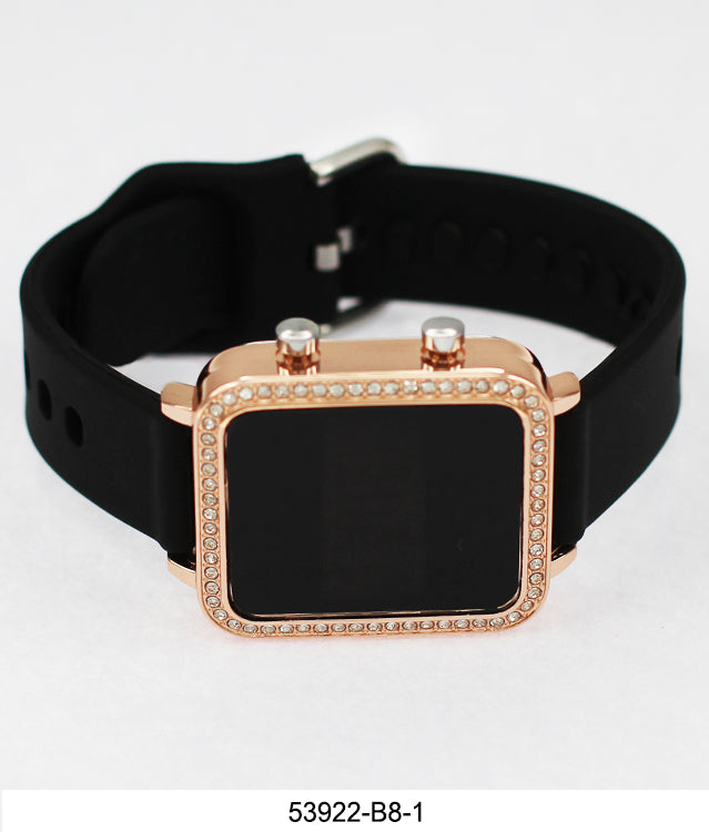 5392-B8-Boxed Montres Carlo LED Silicon Band Watch