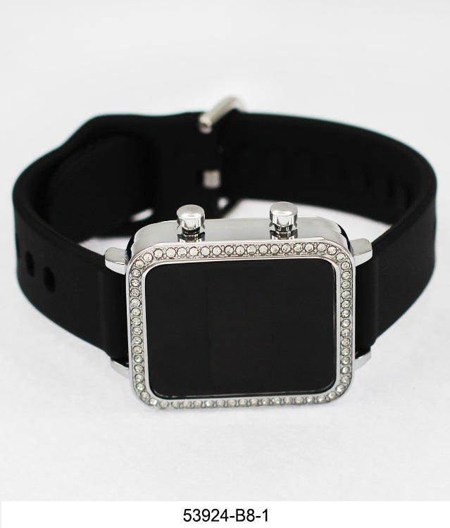 5392-B8-Boxed Montres Carlo LED Silicon Band Watch