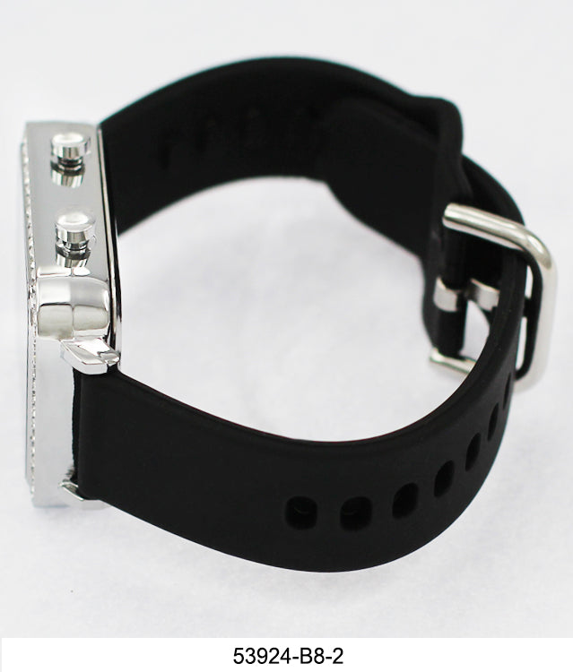 5392-B8-Boxed Montres Carlo LED Silicon Band Watch