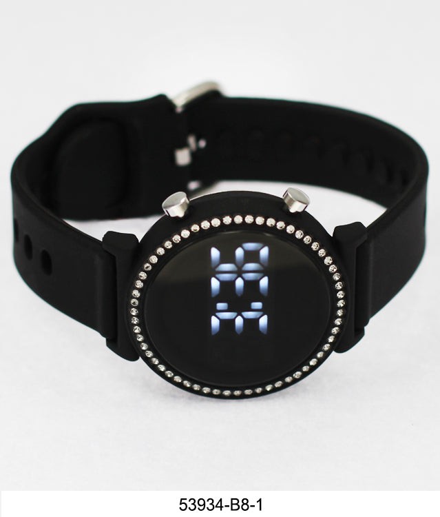 5393-B8-Boxed Montres Carlo LED Silicon Band Watch