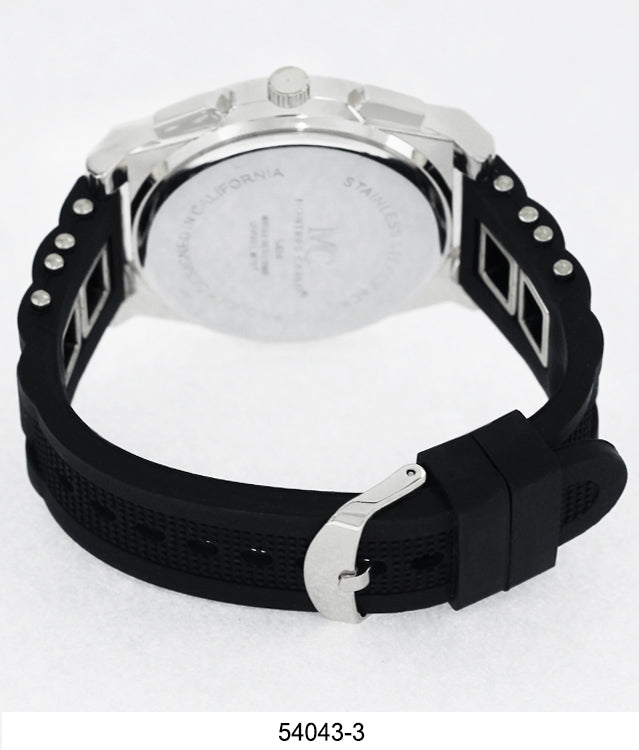5404-Montres Carlo Black Silicone Bullet Band Watch