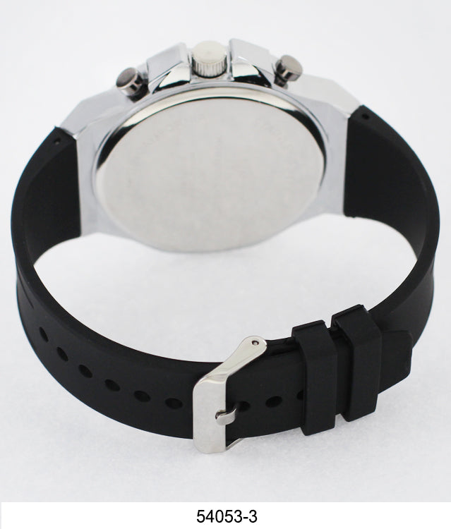 5405-Montres Carlo CZ Stone Case Watch With Silicone Band