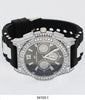 5410-Montres Carlo Black Silicone Bullet Band Watch