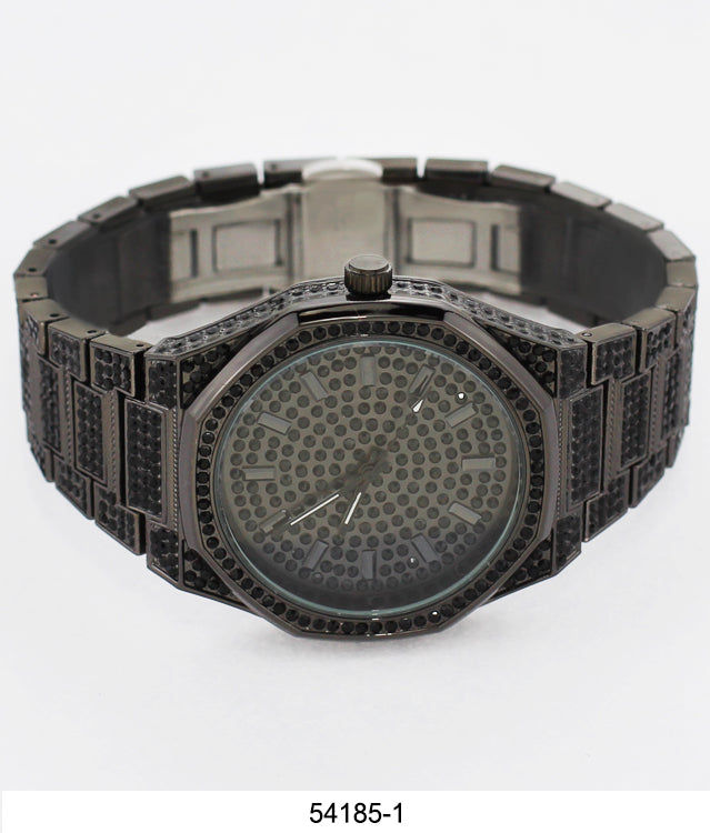 5418-Montres Carlo Iced Out Metal Band Watch