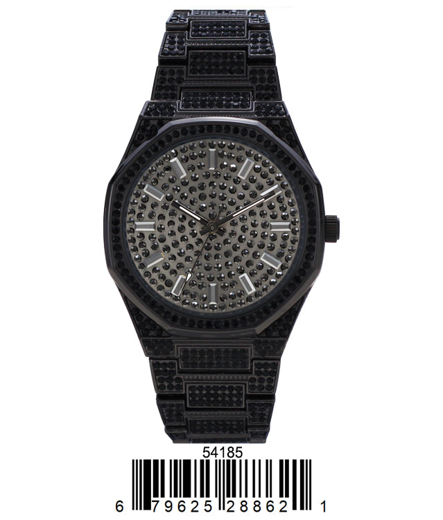 5418-Montres Carlo Iced Out Metal Band Watch