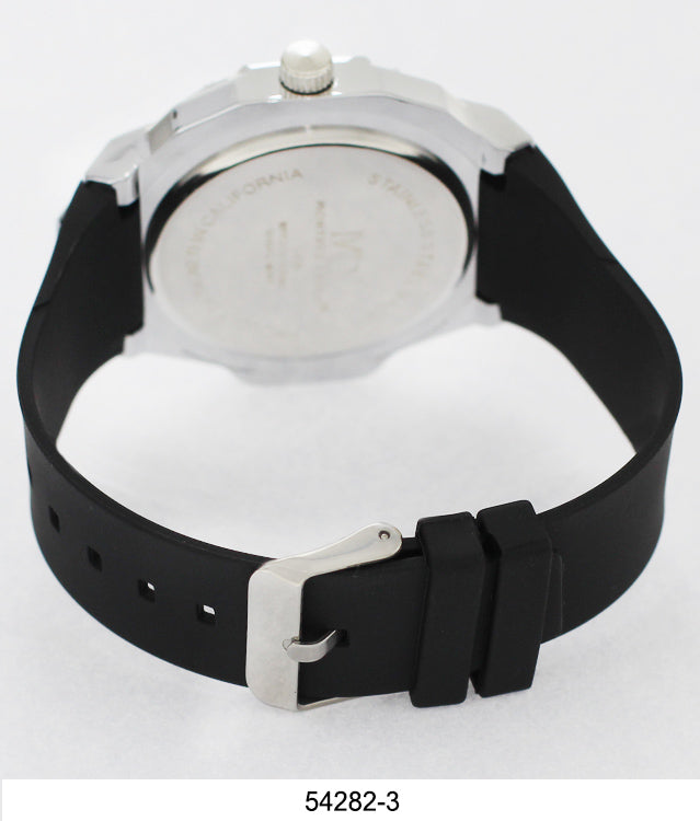 5428-Montres Carlo CZ Stone Case Watch With Silicone Band
