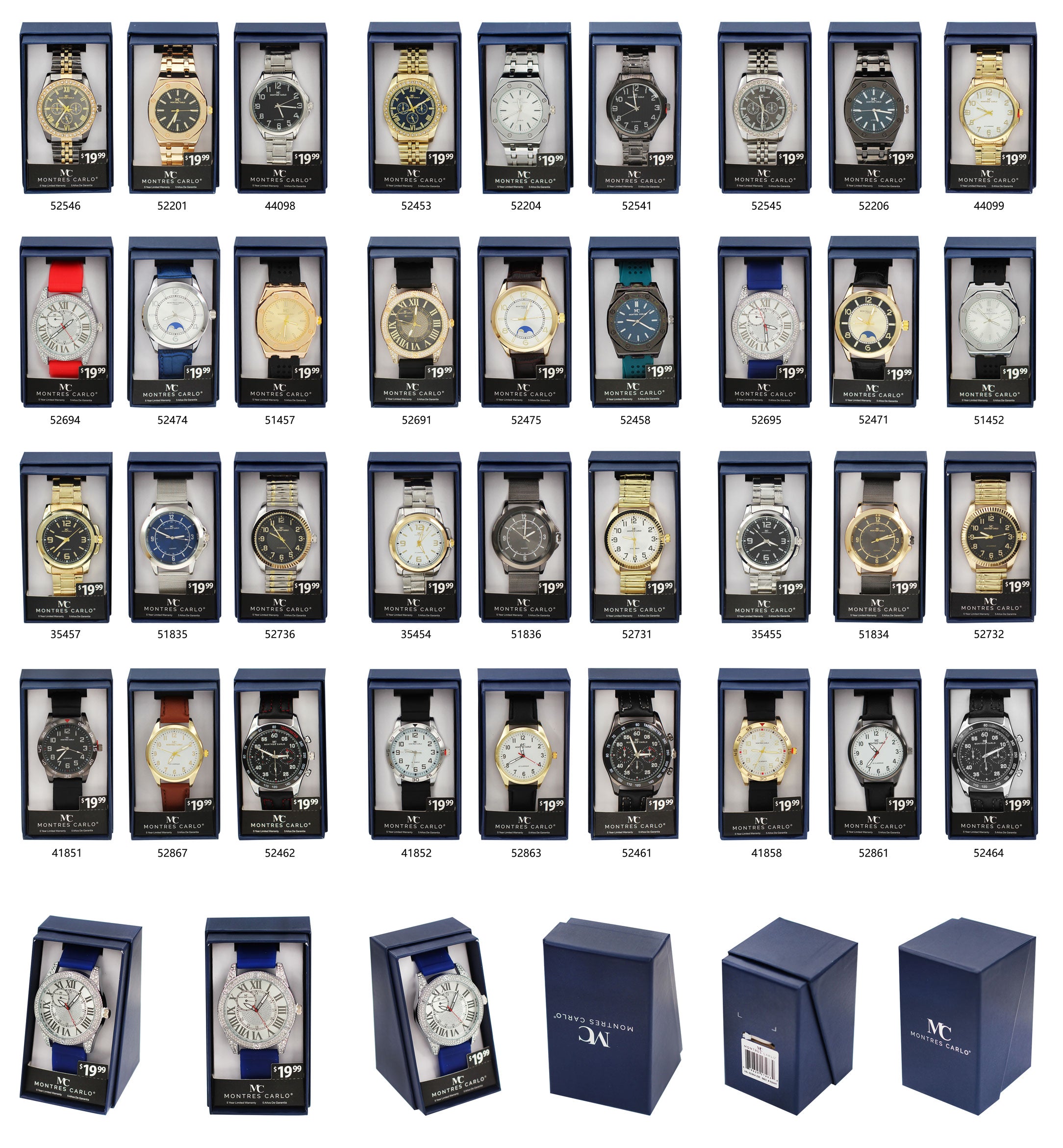G-2022-S - Exhibidor de reloj preempacado de 36 piezas