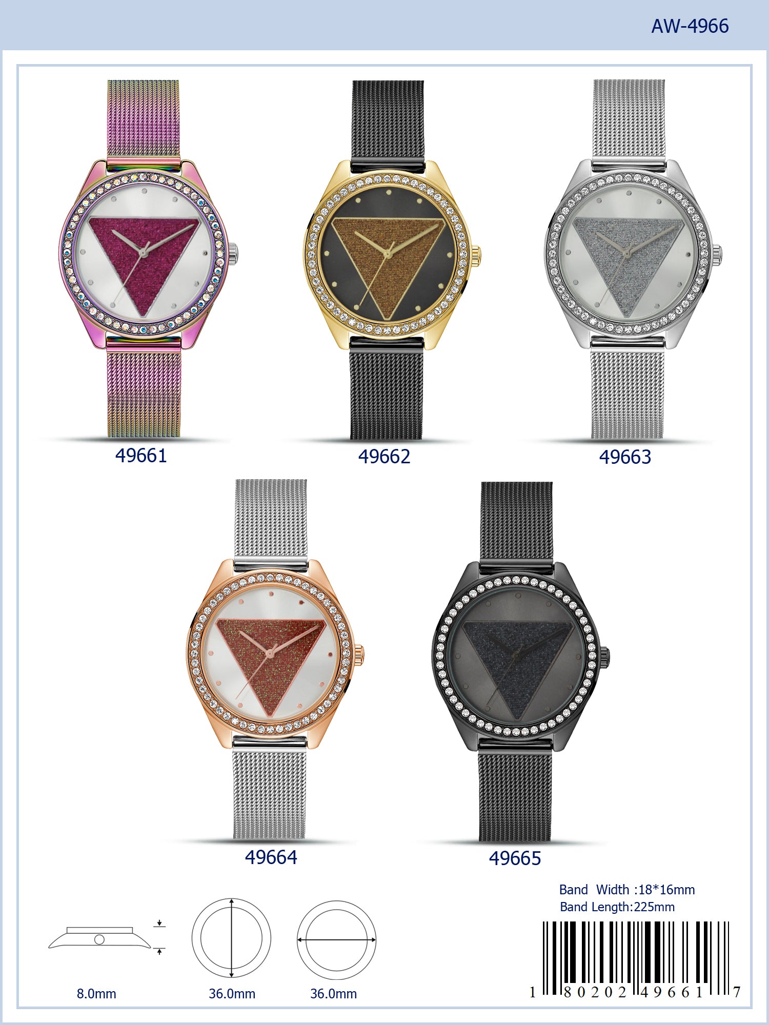 4966 - Reloj con correa de malla