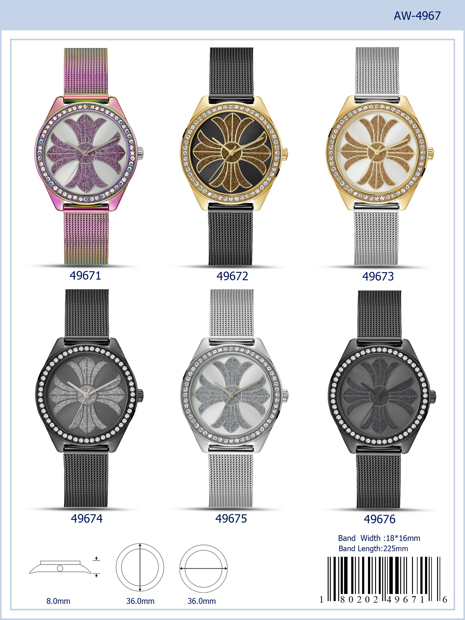 4967 - Reloj con correa de malla