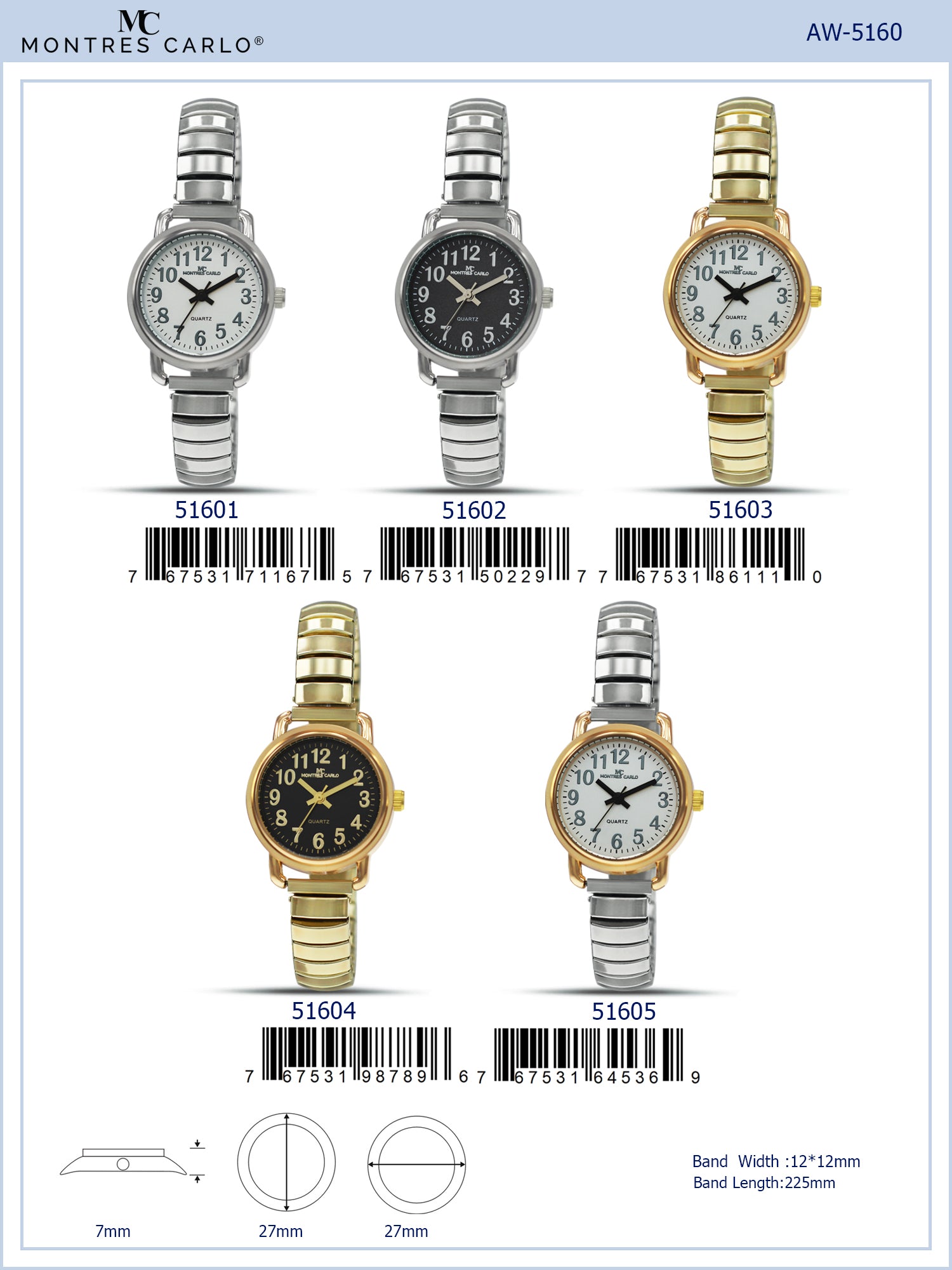 5160 - Reloj de pulsera flexible