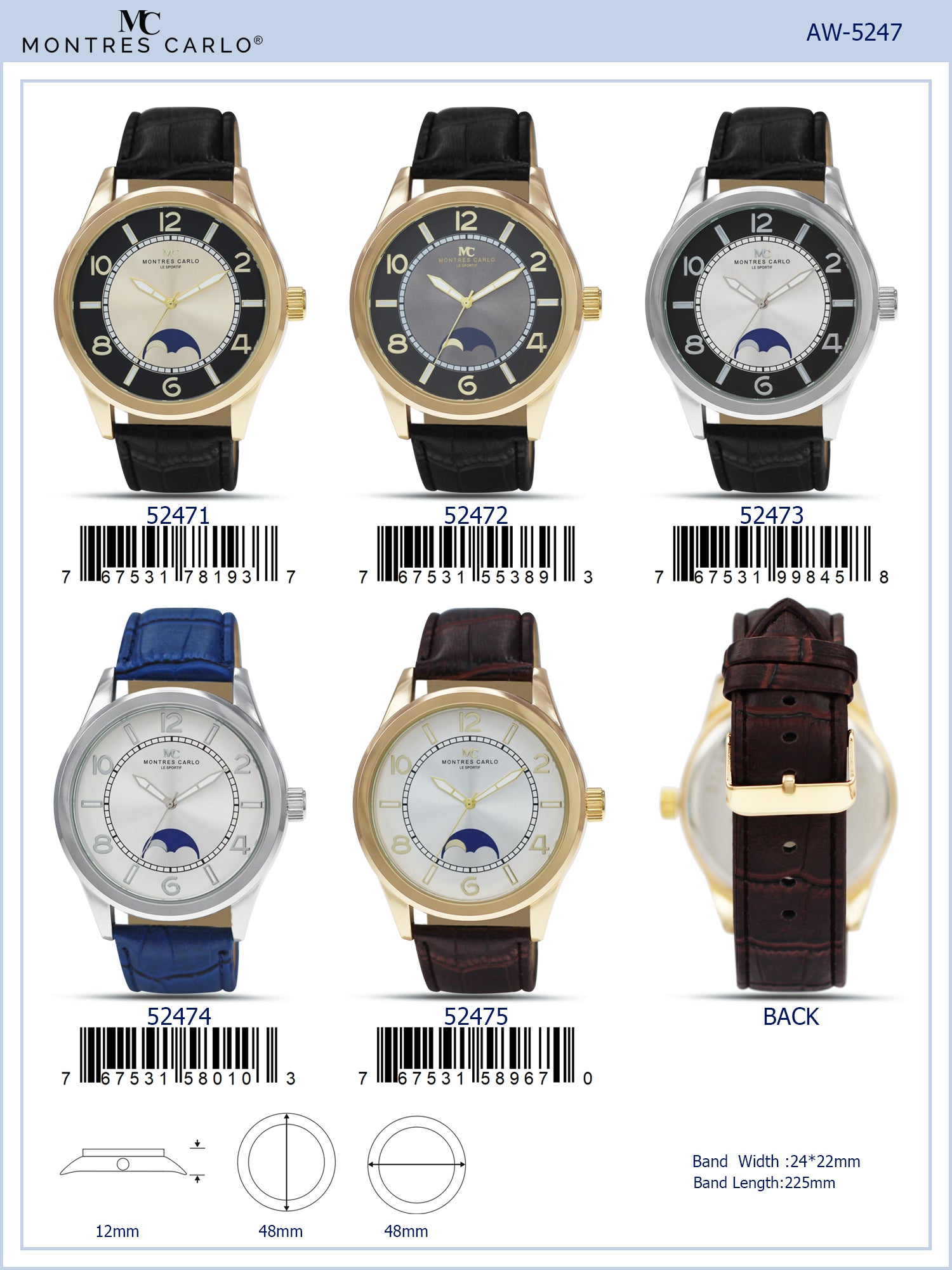 5247 - Vegan Leather Band Watch