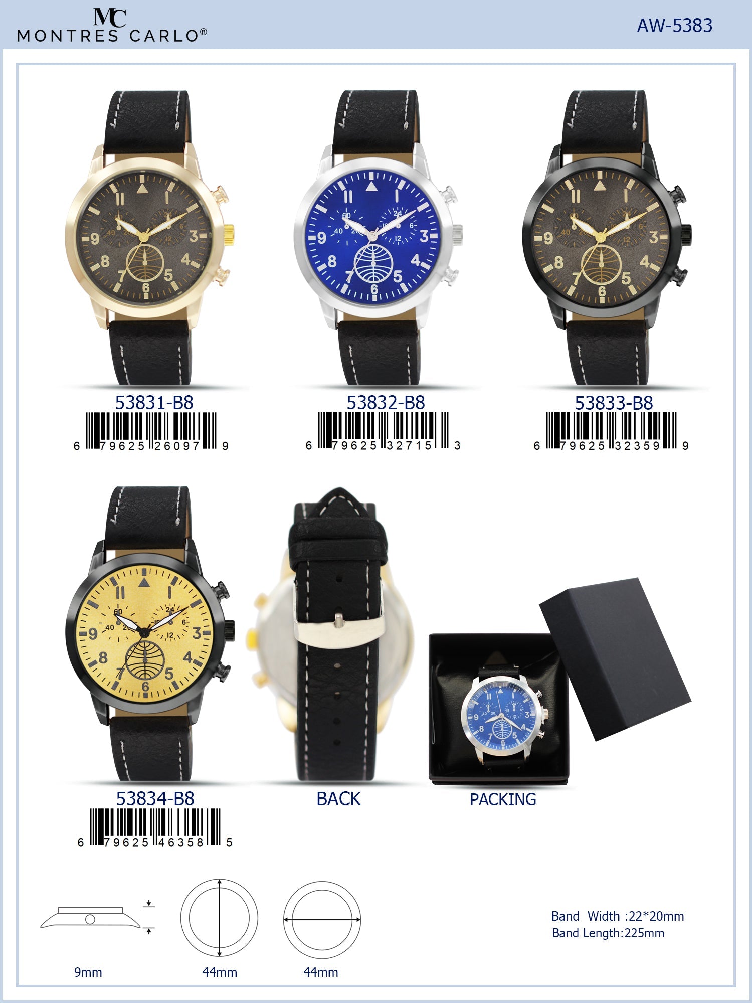 5383-B8-Gift Boxed Faux Leather Strap Watch