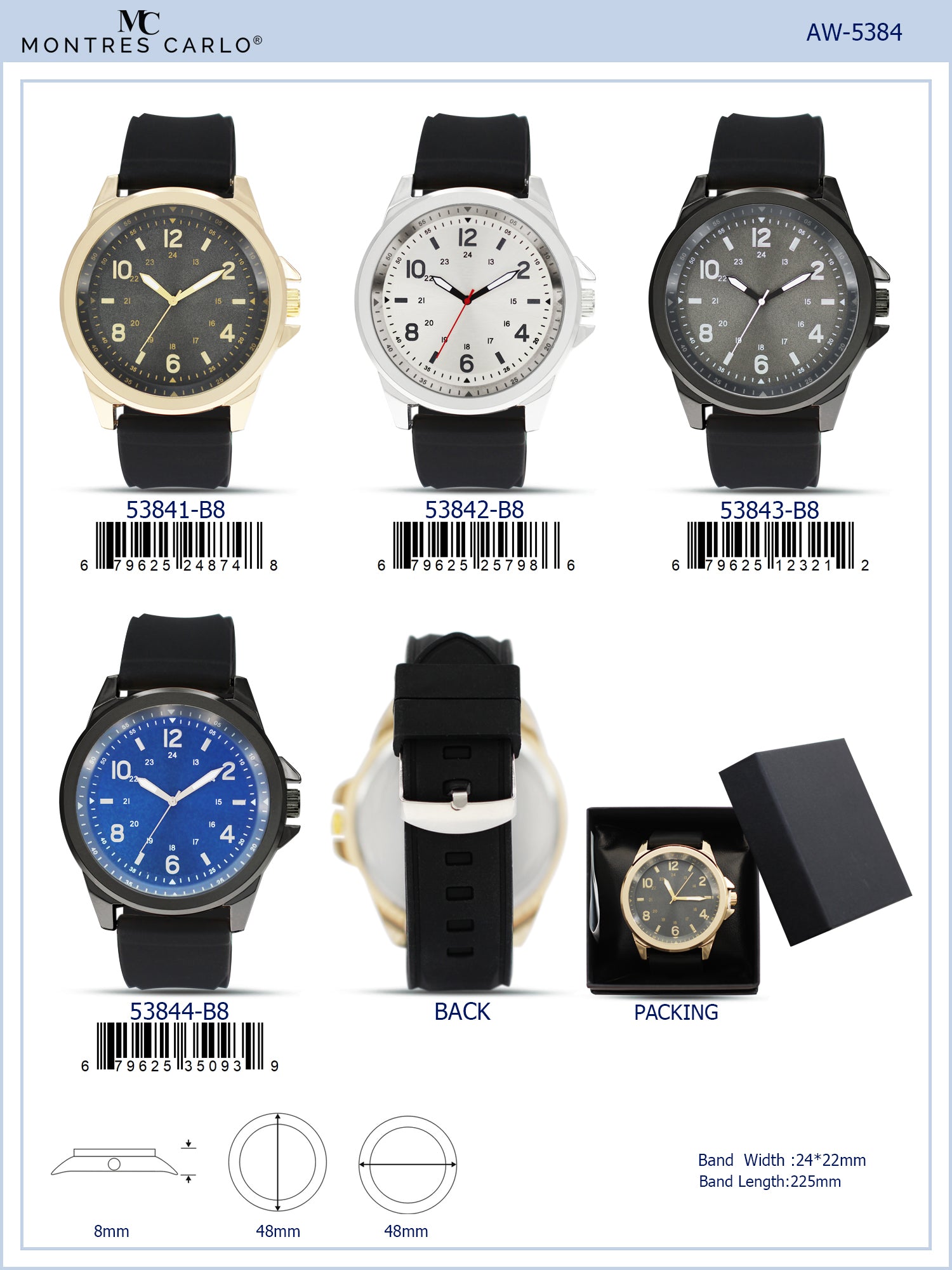 5384-B8-Gift Boxed Rubbber Strap Watch