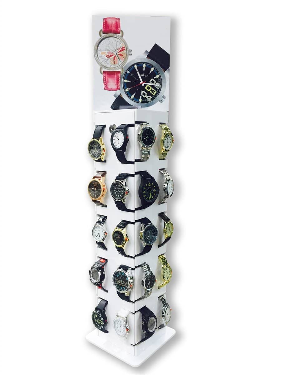 Pantalla de pie con cerradura con 40 relojes (G-2009)