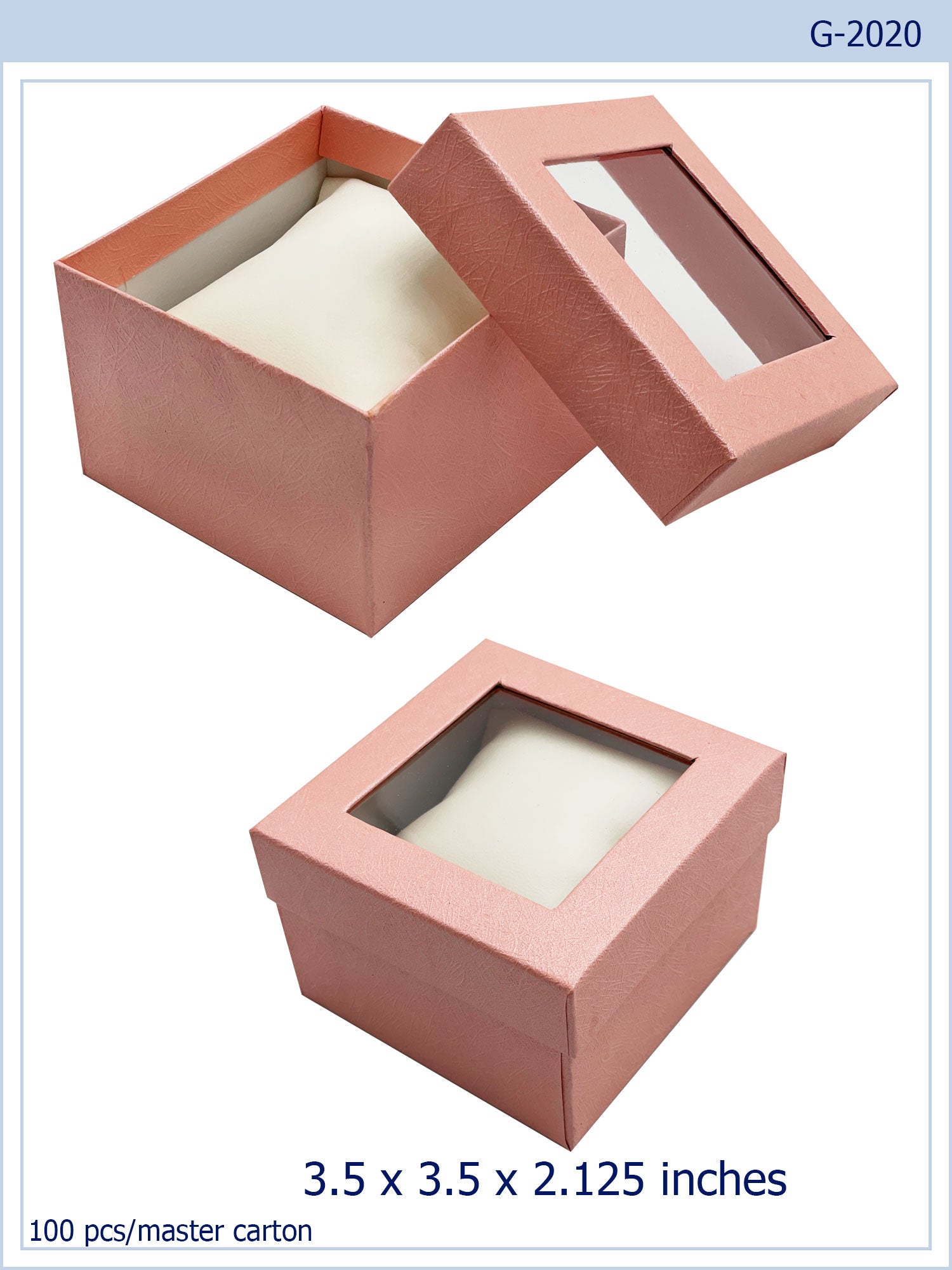 Caja de papel con ventana rosa (G-2020)